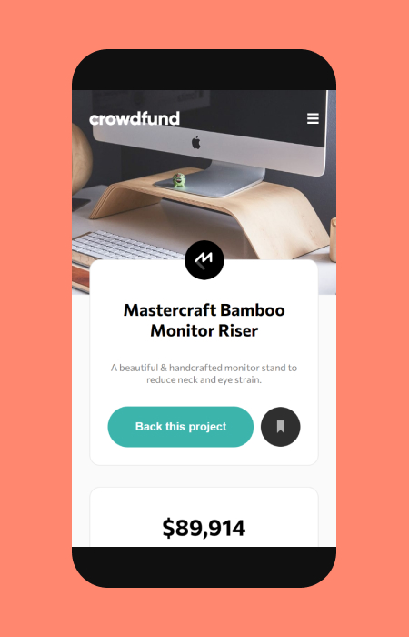 Crowdfunding product page challenege website